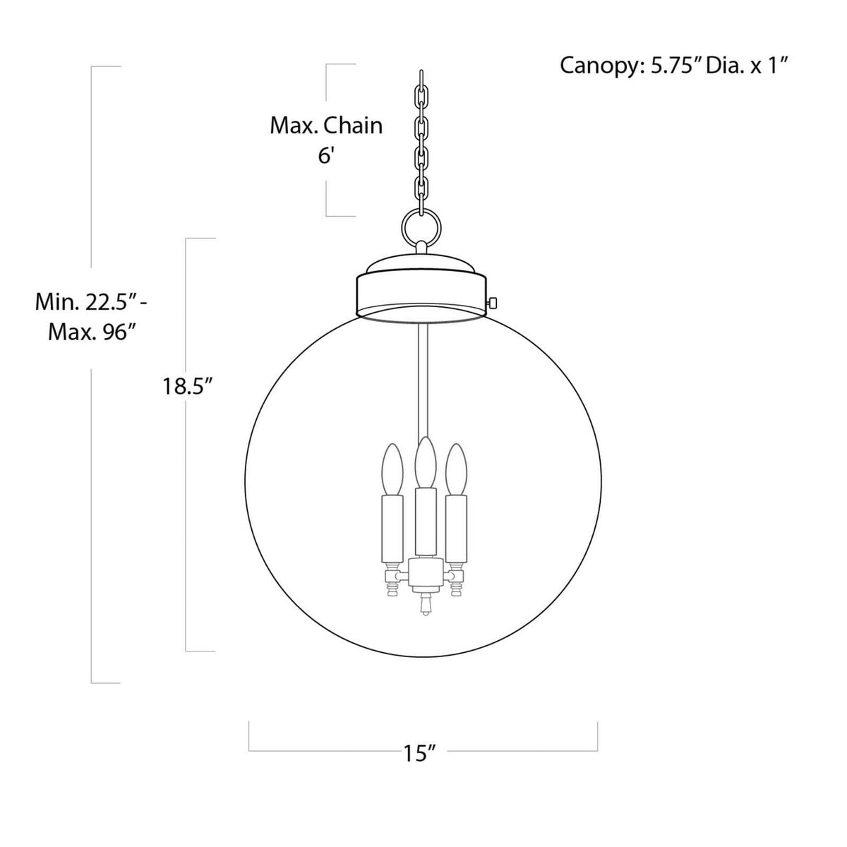 Globe Three Light Pendant