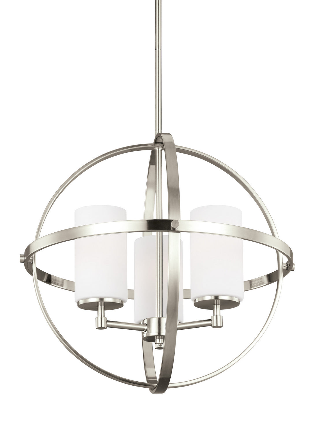 Alturas Three Light Chandelier — Etched / White Inside