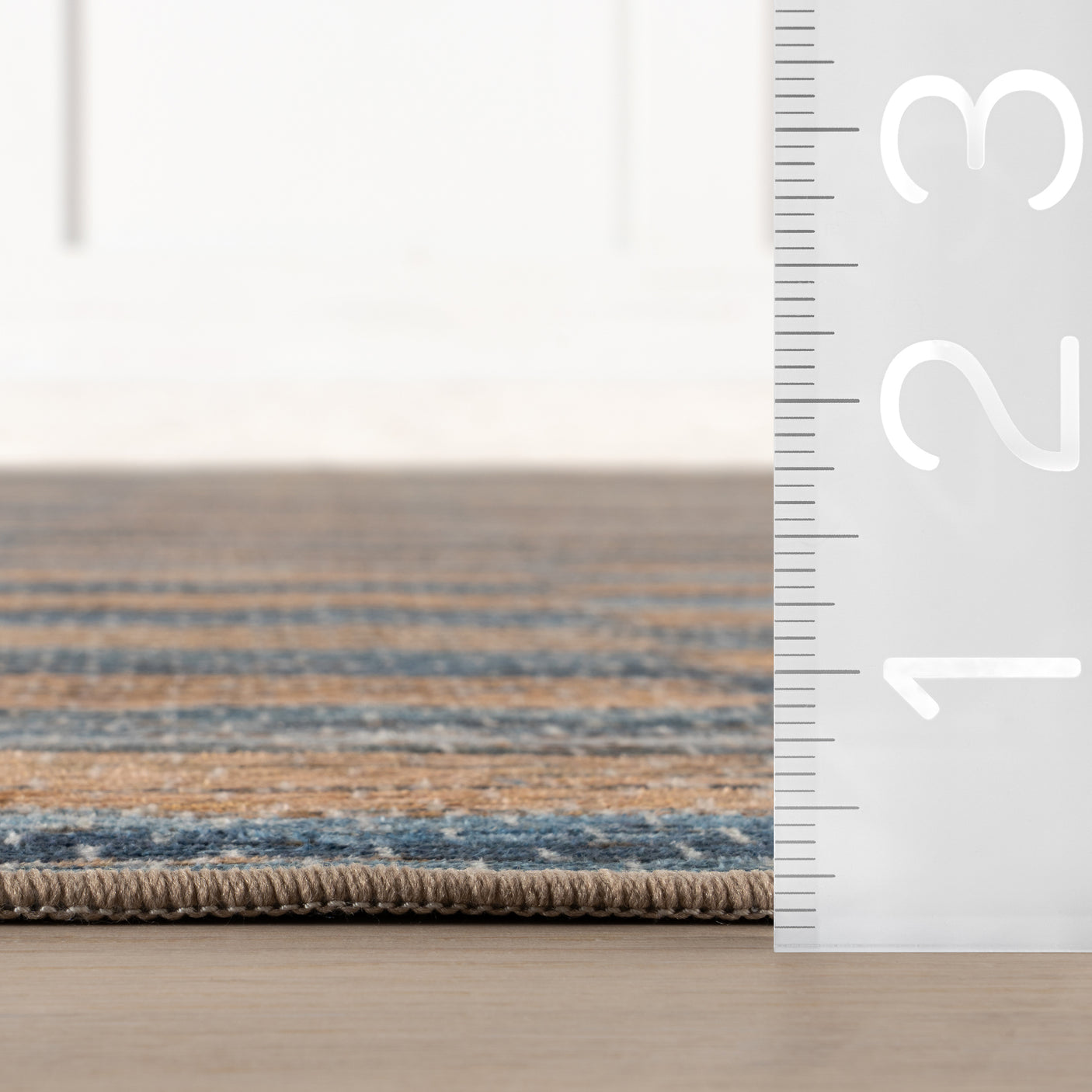 Lynix Coastal Striped Machine Washable Rug