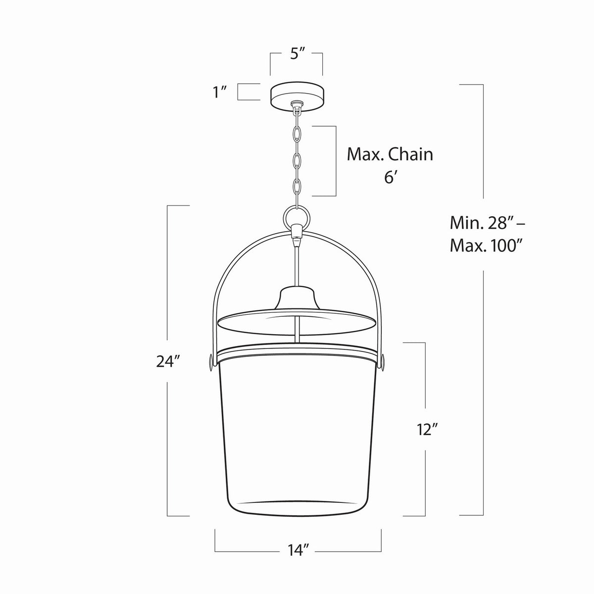 Emerson Bell Jar Three Light Pendant
