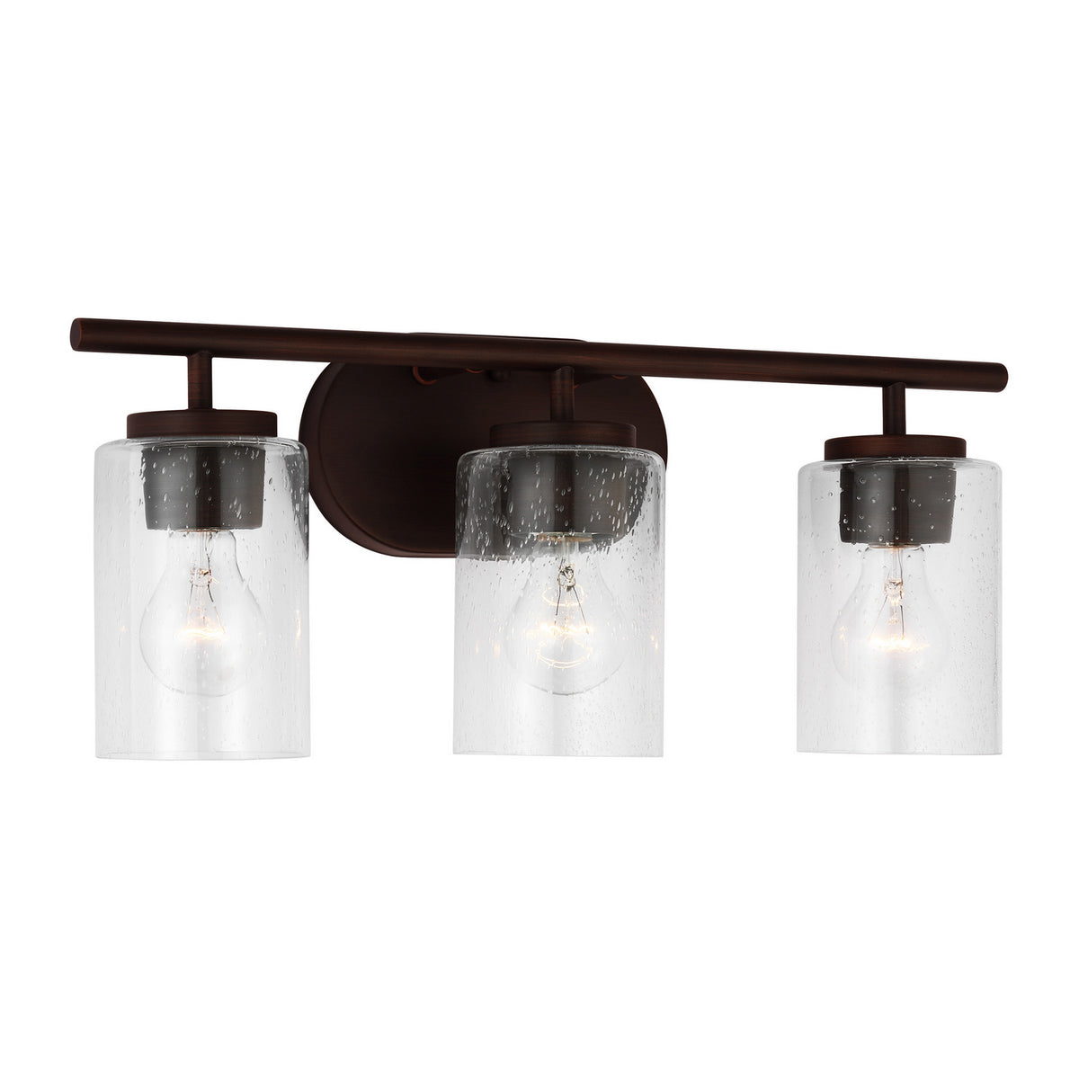 Oslo 3-Light Bath Sconce — Clear Seeded