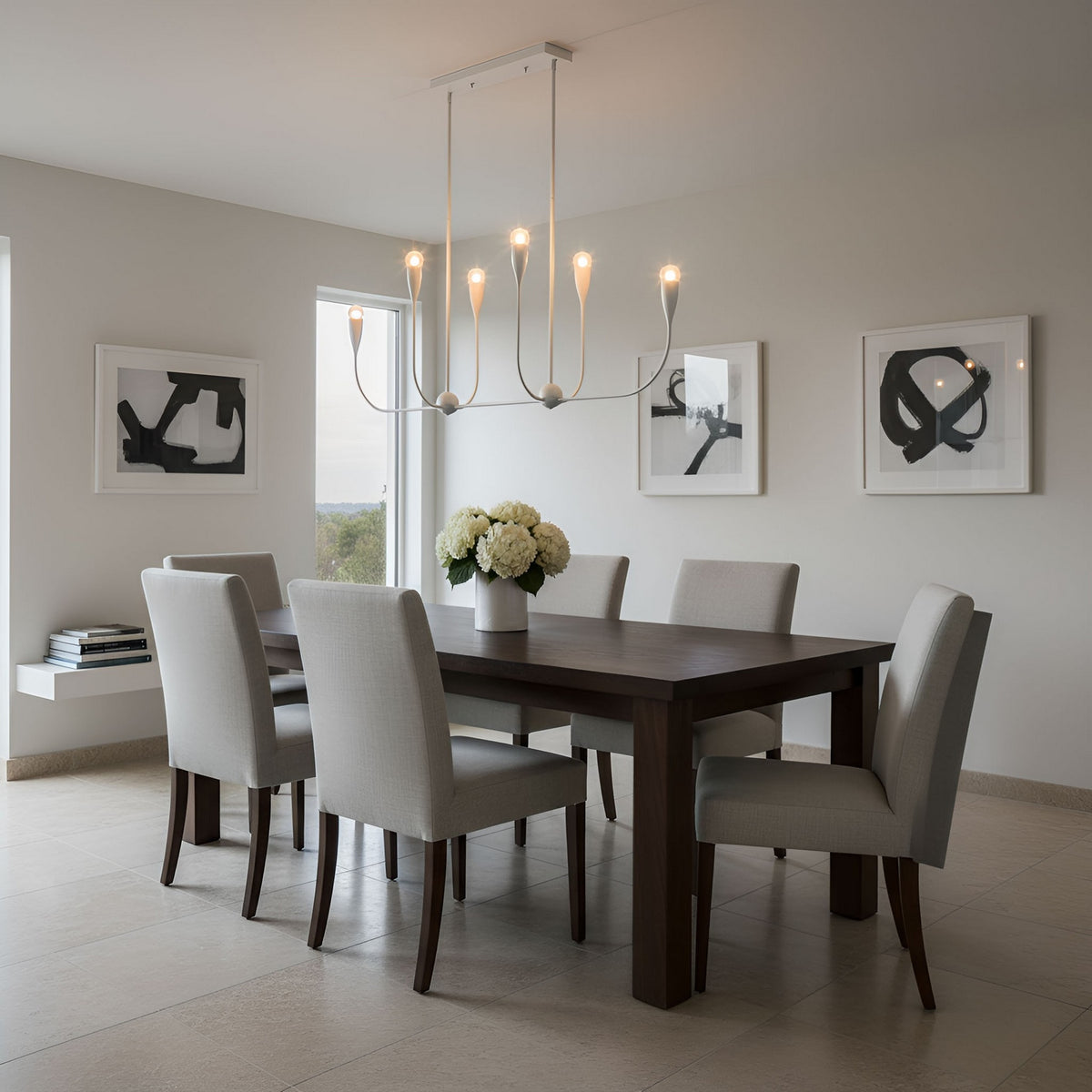 Maya Six Light Linear Chandelier