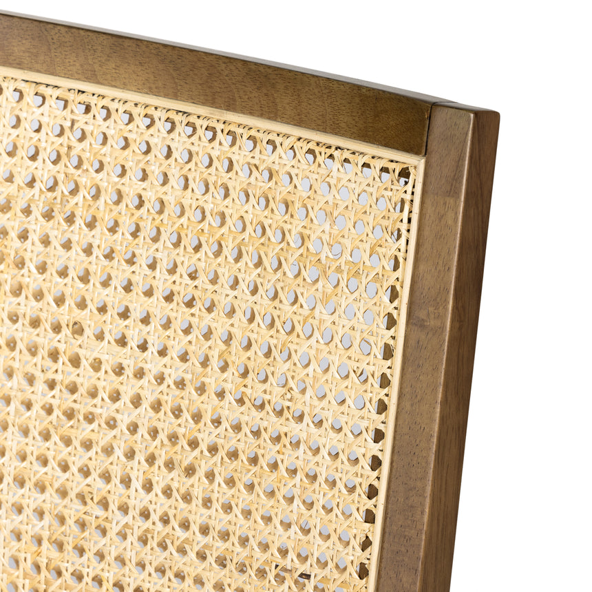 Savile Flax Fabric and Toasted Parawood with Light Natural Cane | Antonia Cane Armless Dining Chair | Valley Ridge Furniture