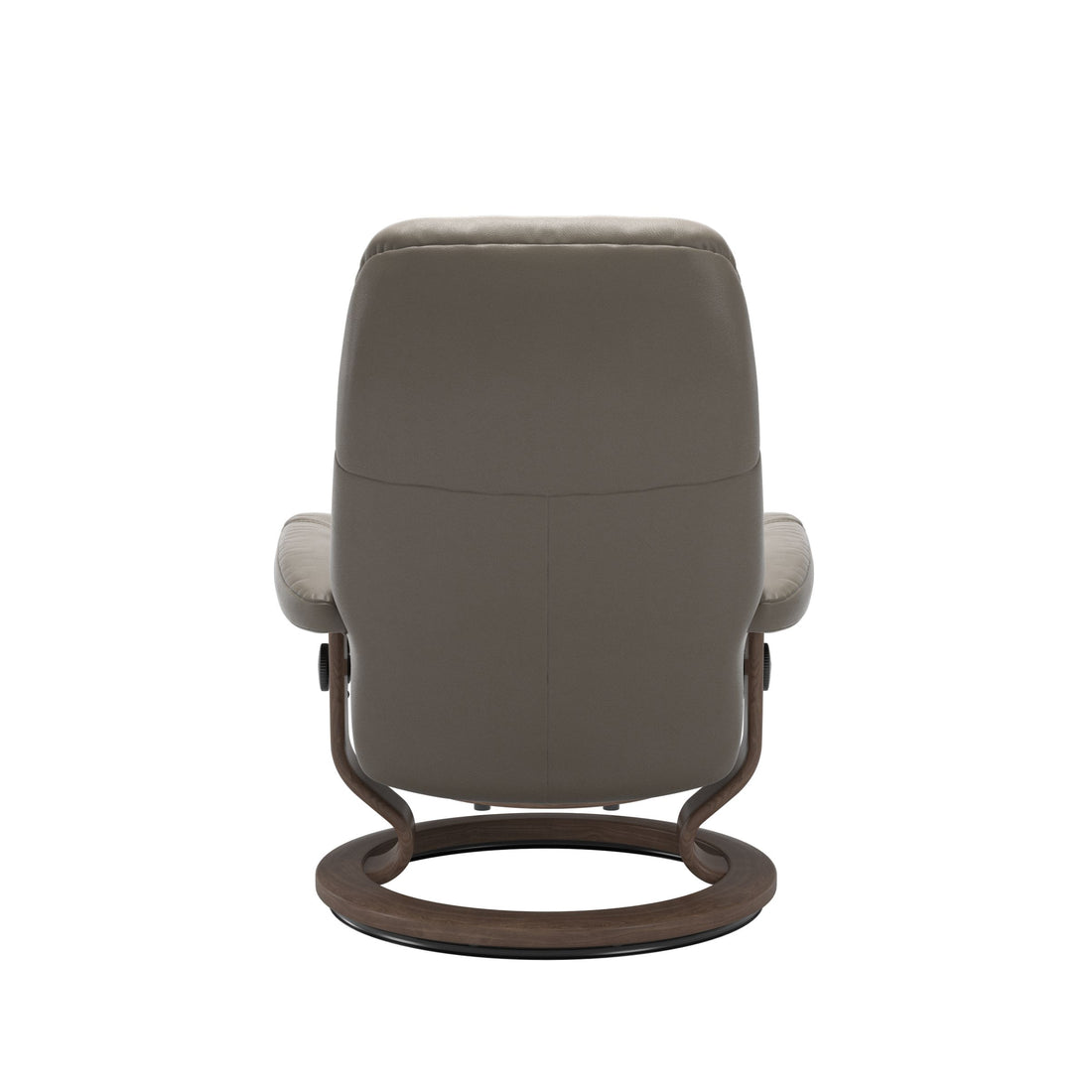 Stressless Consul Recliner Classic Base in Cori Mole, Walnut, back view