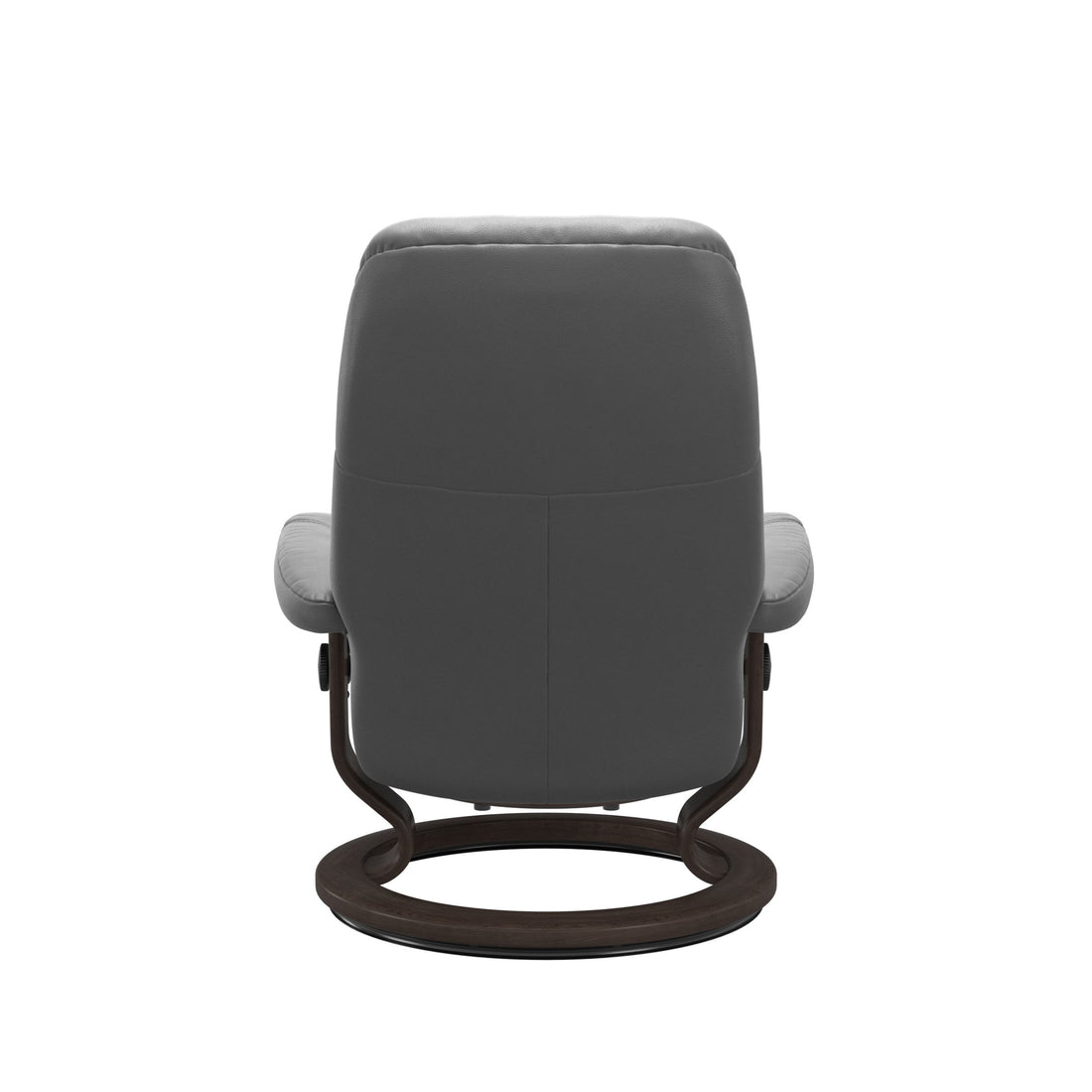 Stressless Consul Recliner Classic Base in Cori Grey, Wenge, back view
