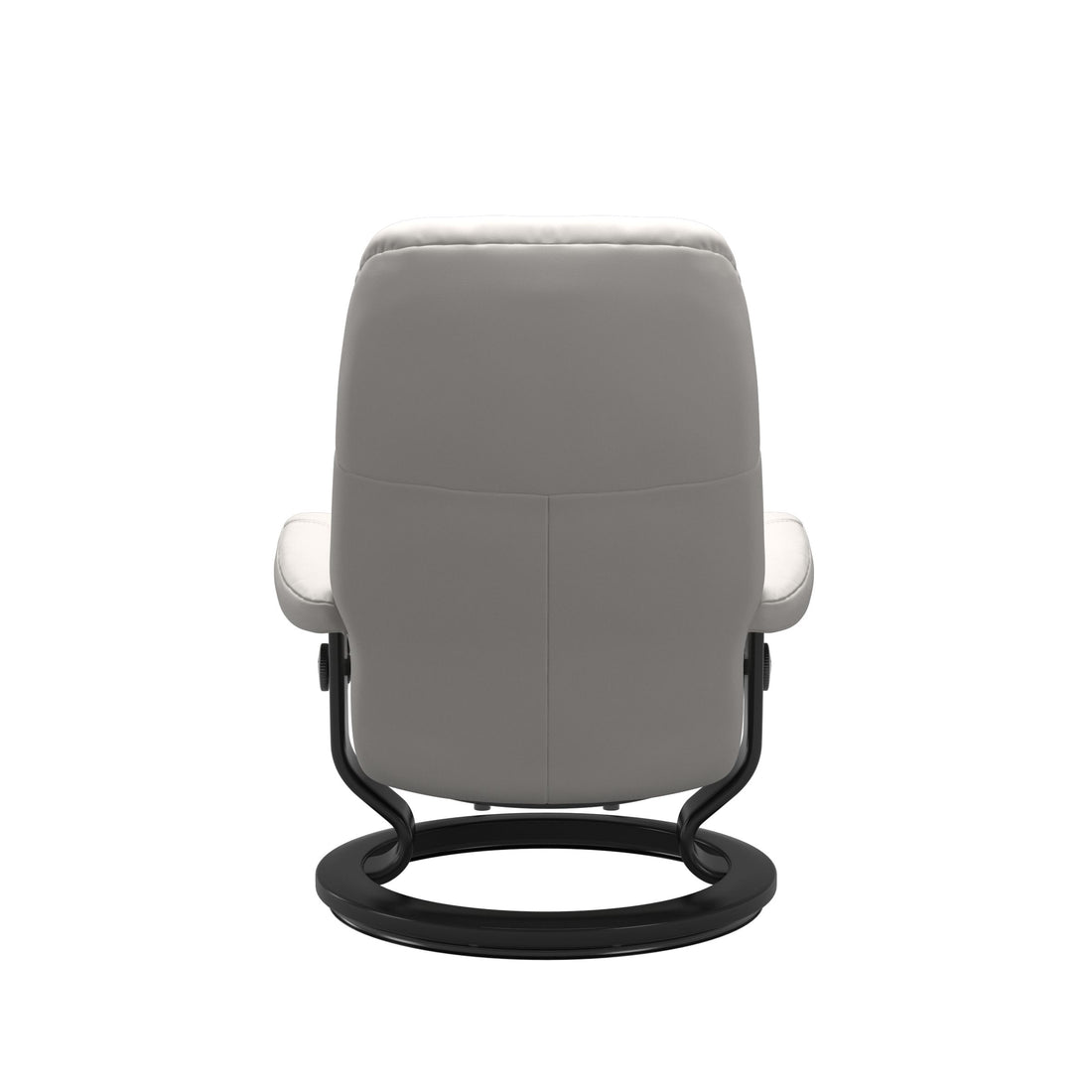 Stressless Consul Recliner Classic Base in Batick Milky White, Black, back view