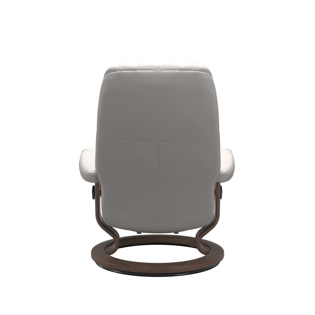 Stressless Consul Recliner Classic Base in Batick Milky White, Walnut, back view