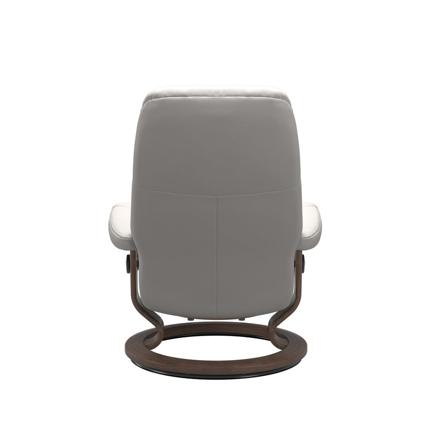 Consul Recliner - Classic Base - Batick Milky White - Walnut Wood