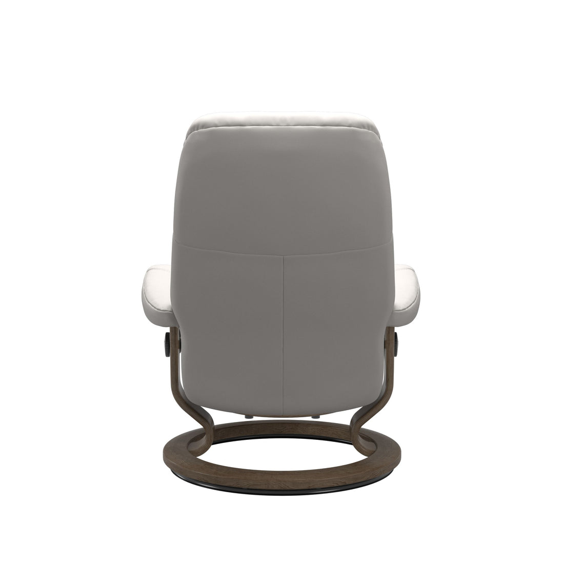 Stressless Consul Recliner Classic Base in Batick Milky White, Smoked Oak, back view