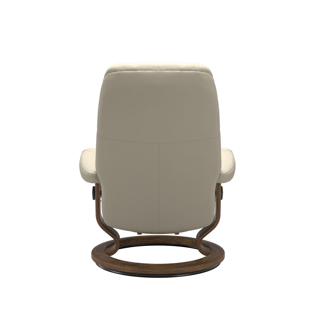 Stressless Consul Recliner Classic Base in Batick Cream, Teak, back view