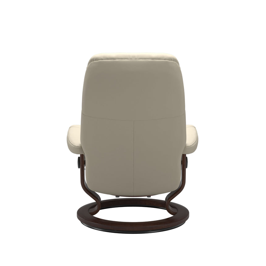 Consul Recliner - Classic Base - Batick Cream - Brown Wood