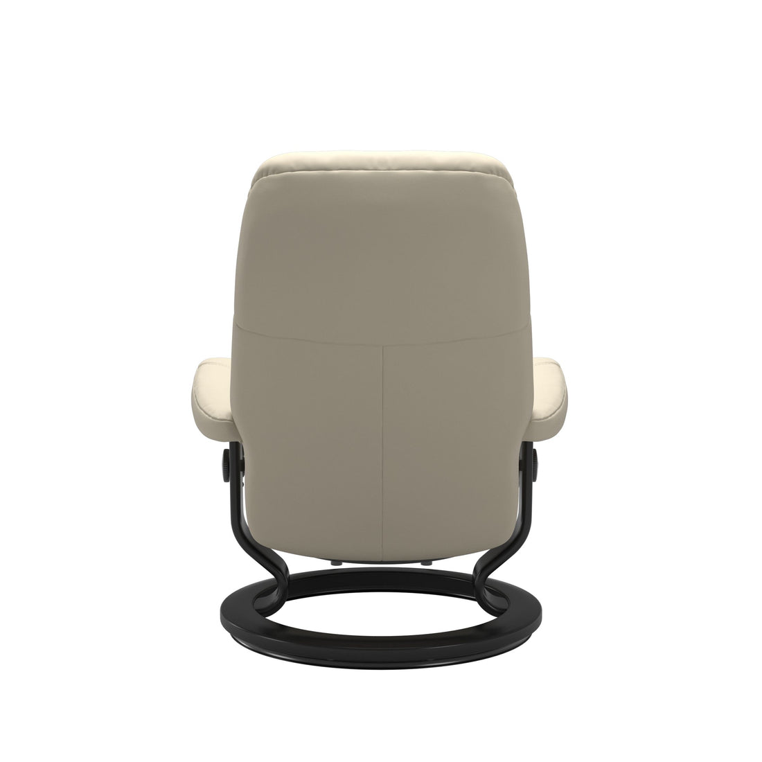 Stressless Consul Recliner Classic Base in Batick Cream, Black, back view
