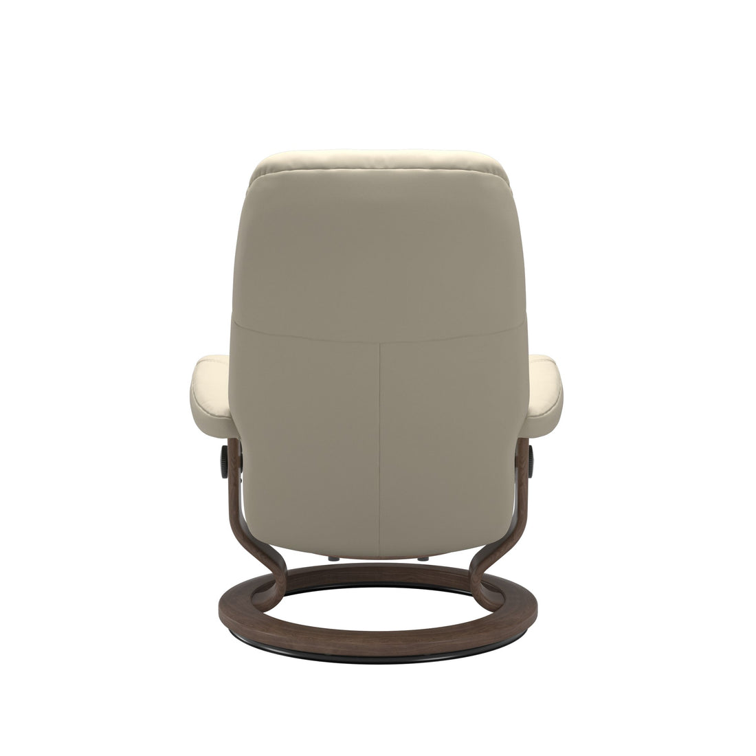 Stressless Consul Recliner Classic Base in Batick Cream, Walnut, back view