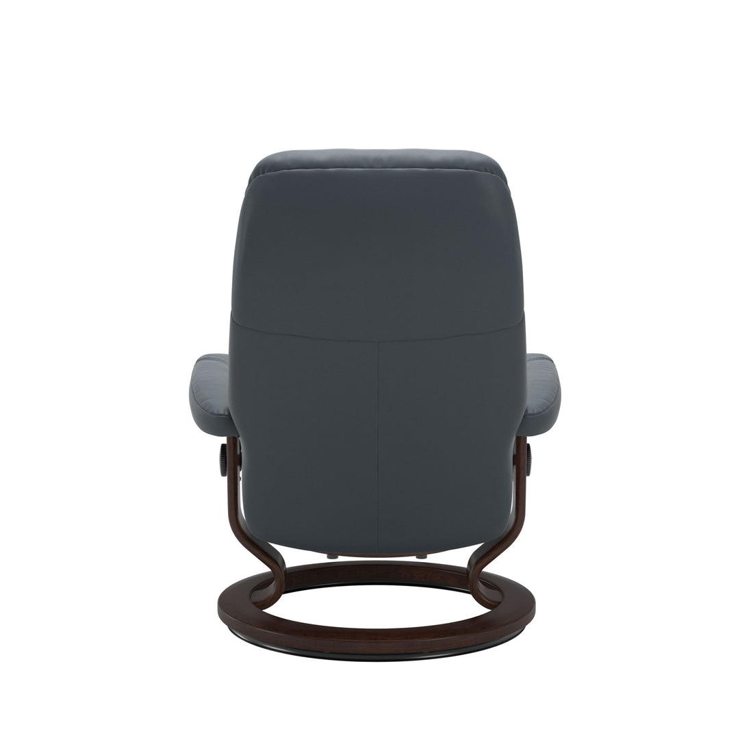 Stressless Consul Recliner Classic Base in Batick Atlantic Blue, Brown, back view