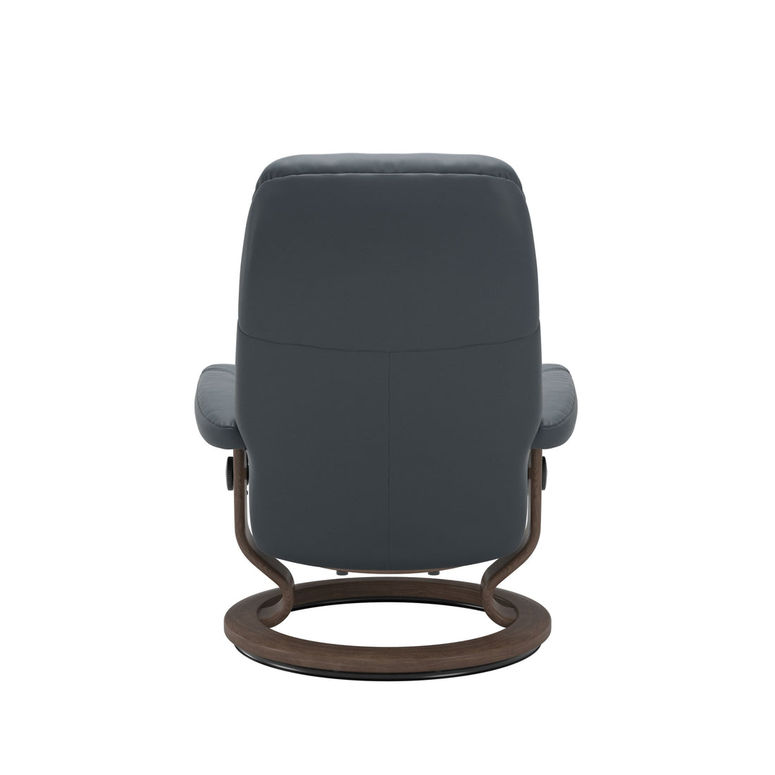 Stressless Consul Recliner Classic Base in Batick Atlantic Blue, Walnut, back view