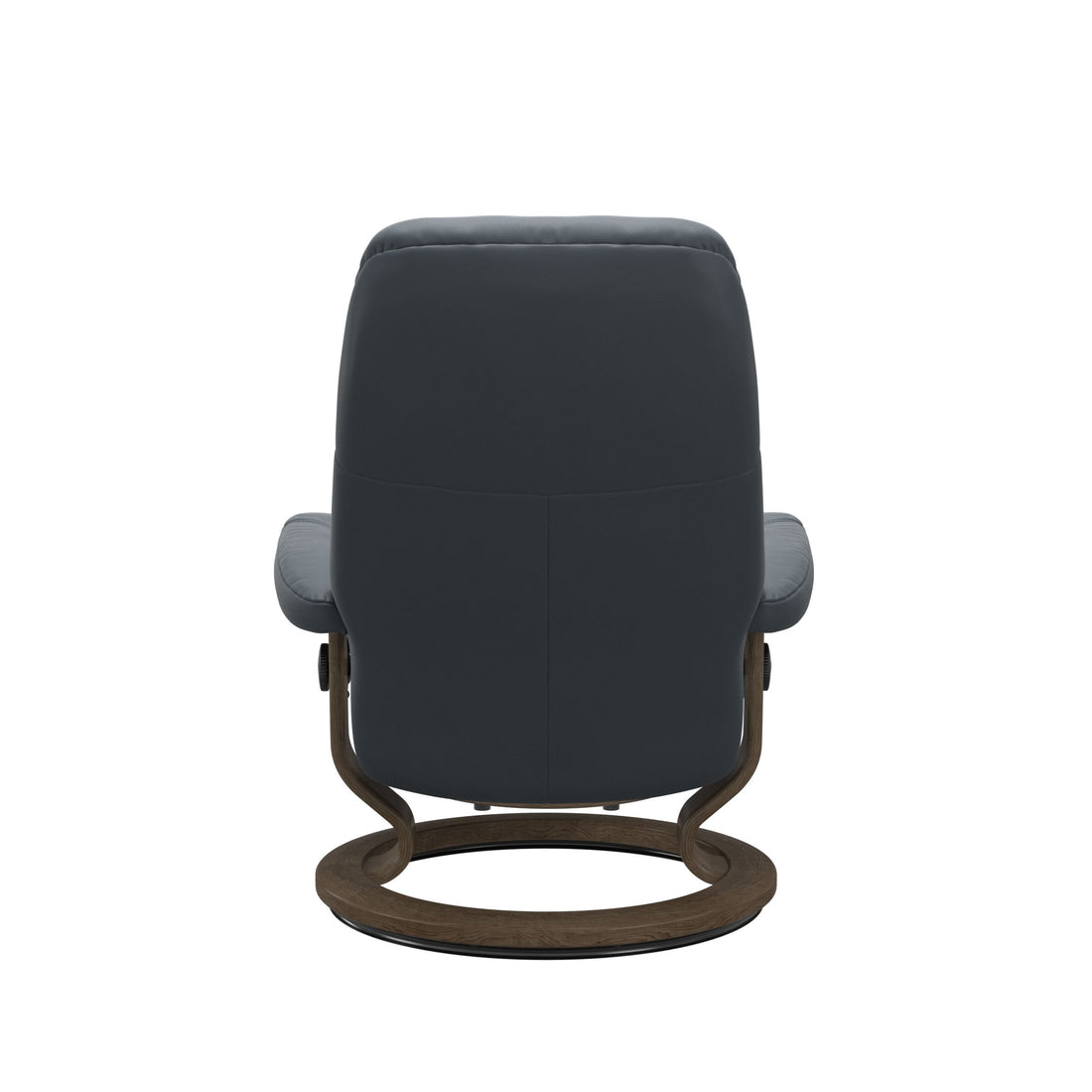Stressless Consul Recliner Classic Base in Batick Atlantic Blue, Smoked Oak, back view