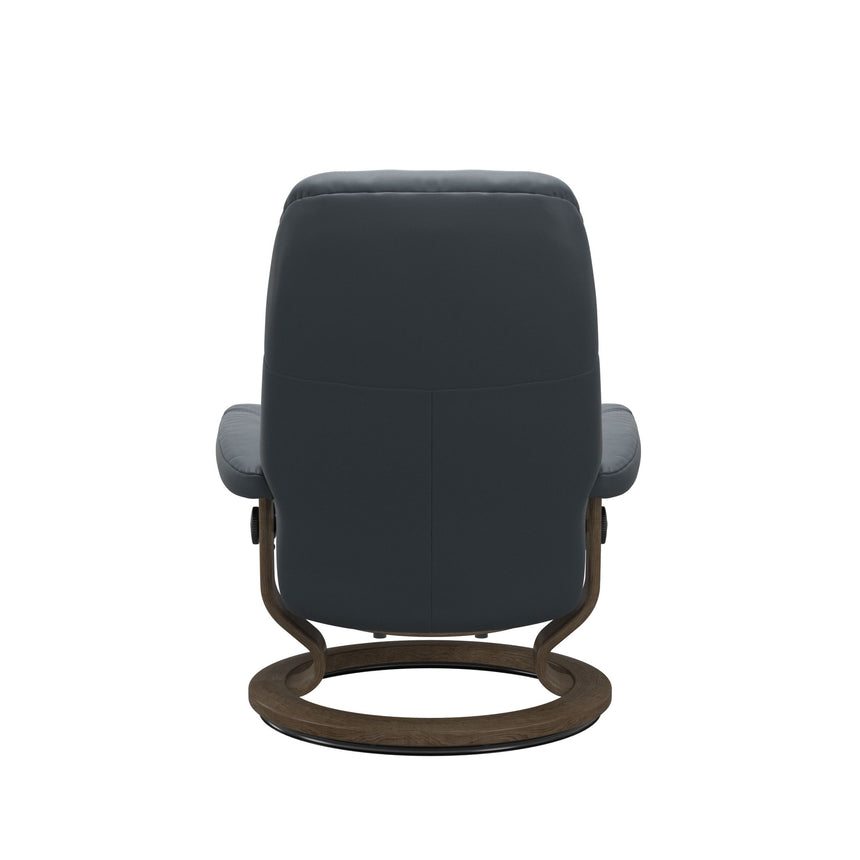 Consul Recliner - Classic Base - Batick Atlantic Blue - Smoked Oak Wood