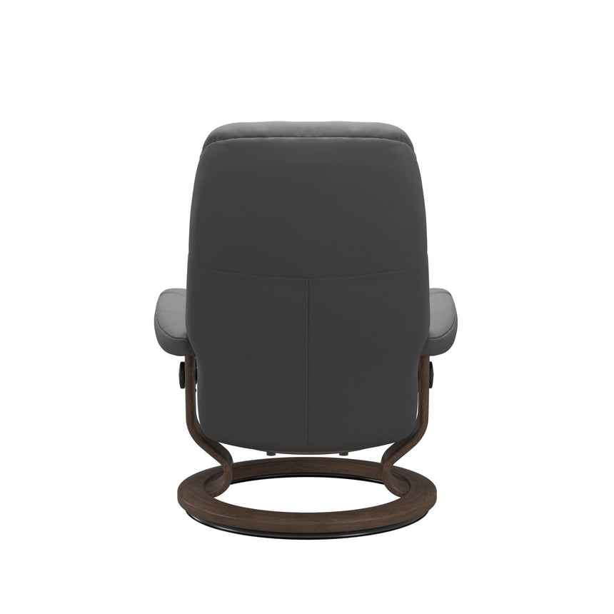 Consul Recliner - Classic Base - Paloma Neutral Grey - Walnut Wood