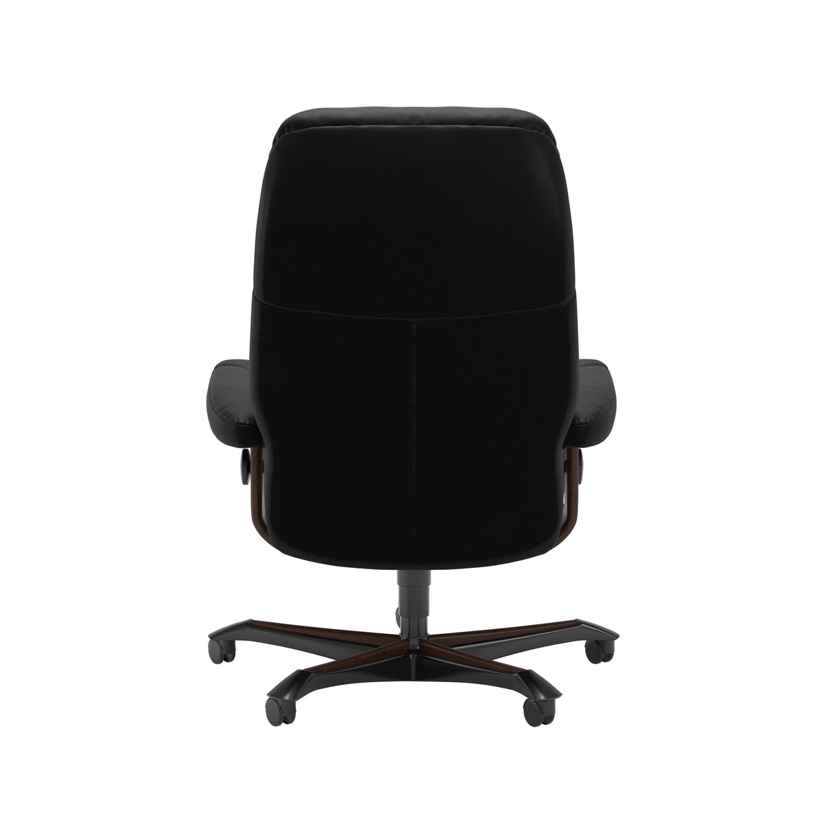 Consul - Office Chair - Batick Black - Brown Wood