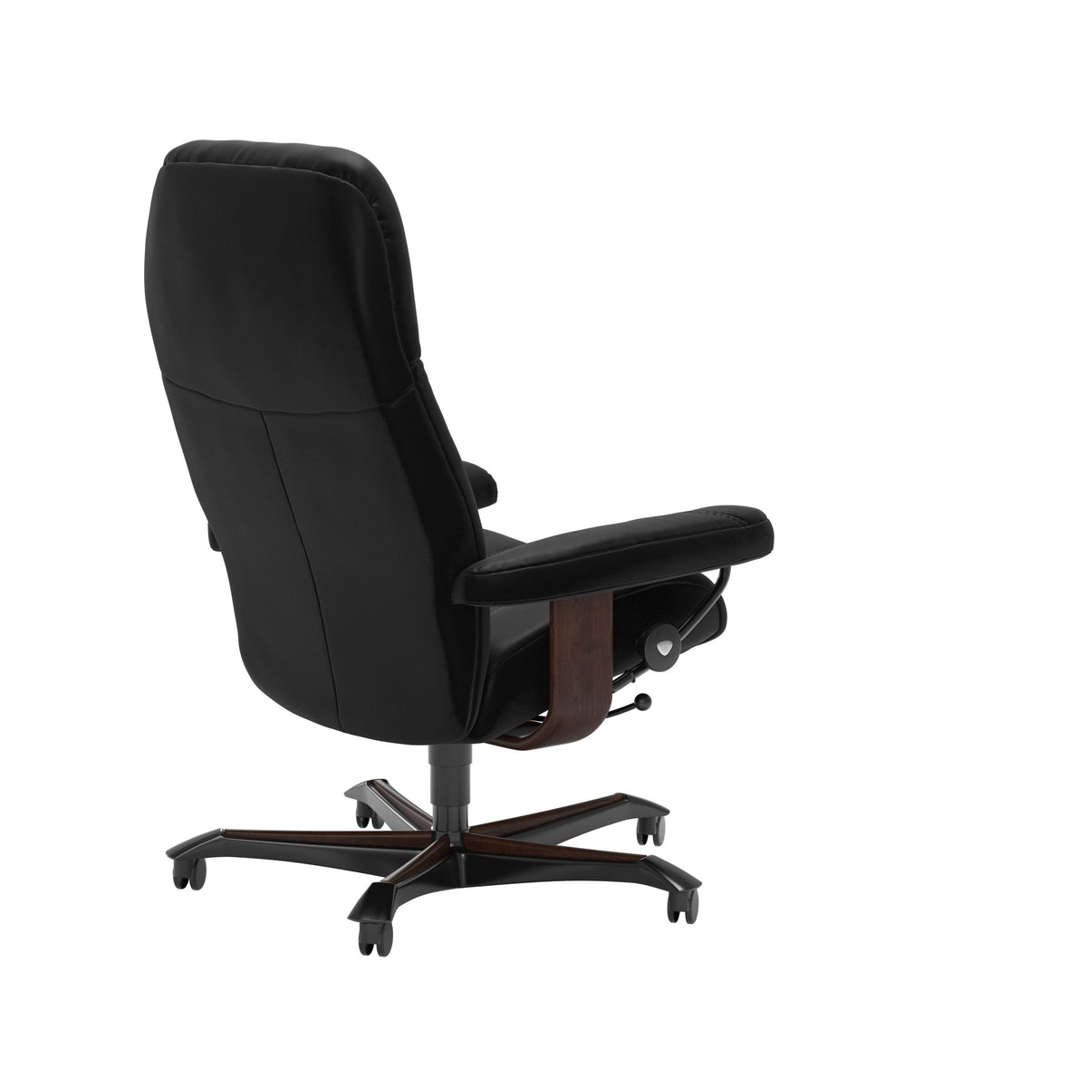 Consul - Office Chair - Batick Black - Brown Wood