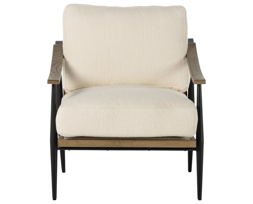 Kerbey Ivory Fabric & Toasted Solid Ash with Gunmetal Iron | Kennedy Chair | Valley Ridge Furniture
