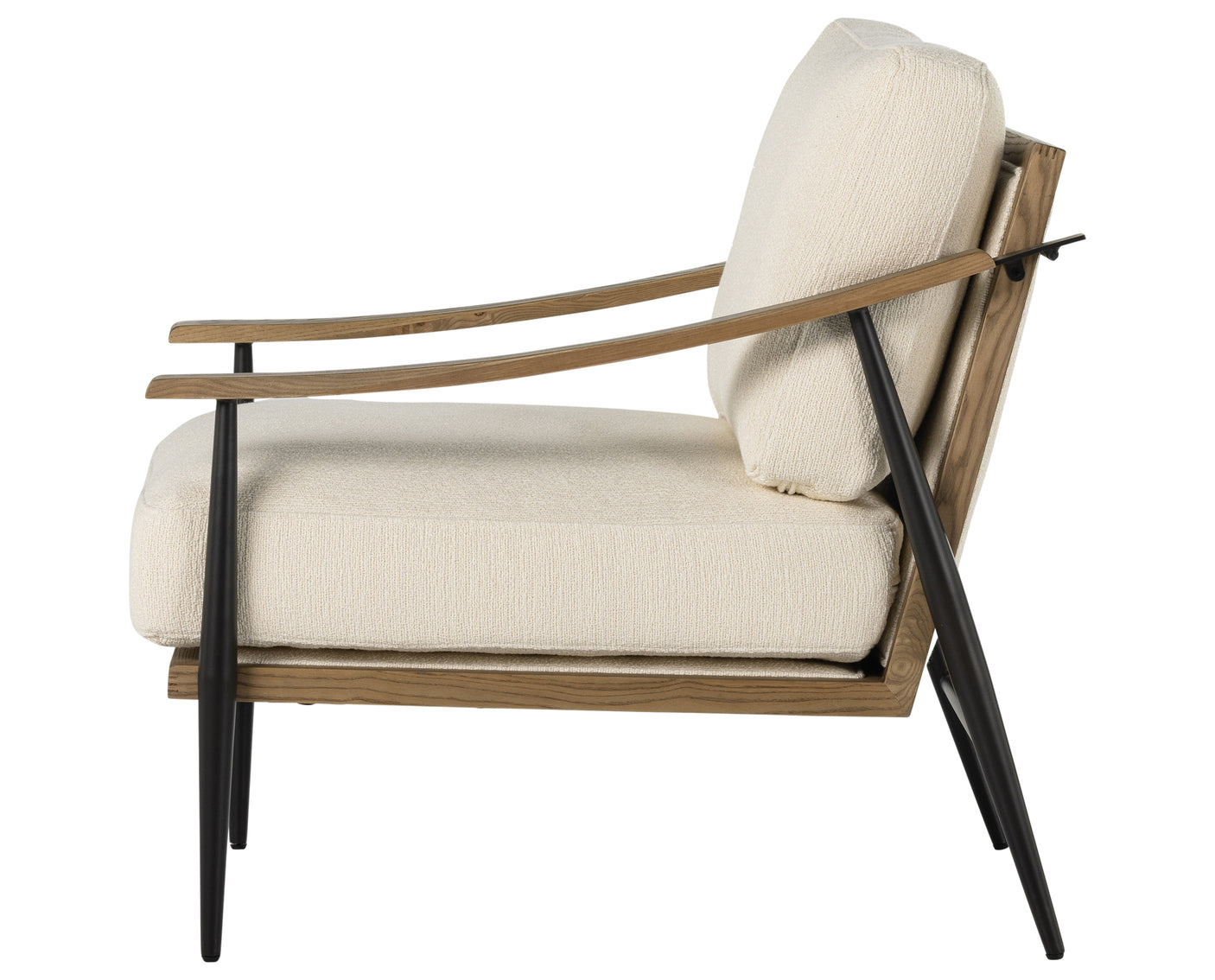 Kerbey Ivory Fabric & Toasted Solid Ash with Gunmetal Iron | Kennedy Chair | Valley Ridge Furniture