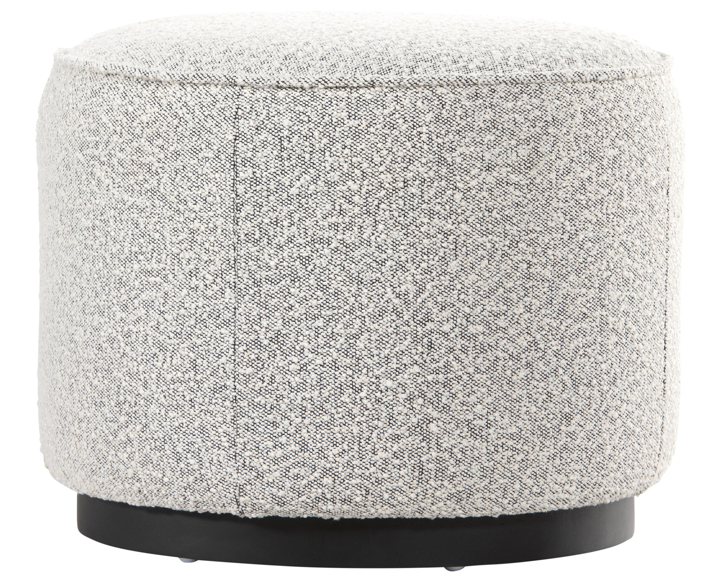 Knoll Domino Fabric &amp; Brushed Ebony Parawood | Sinclair Round Ottoman | Valley Ridge Furniture