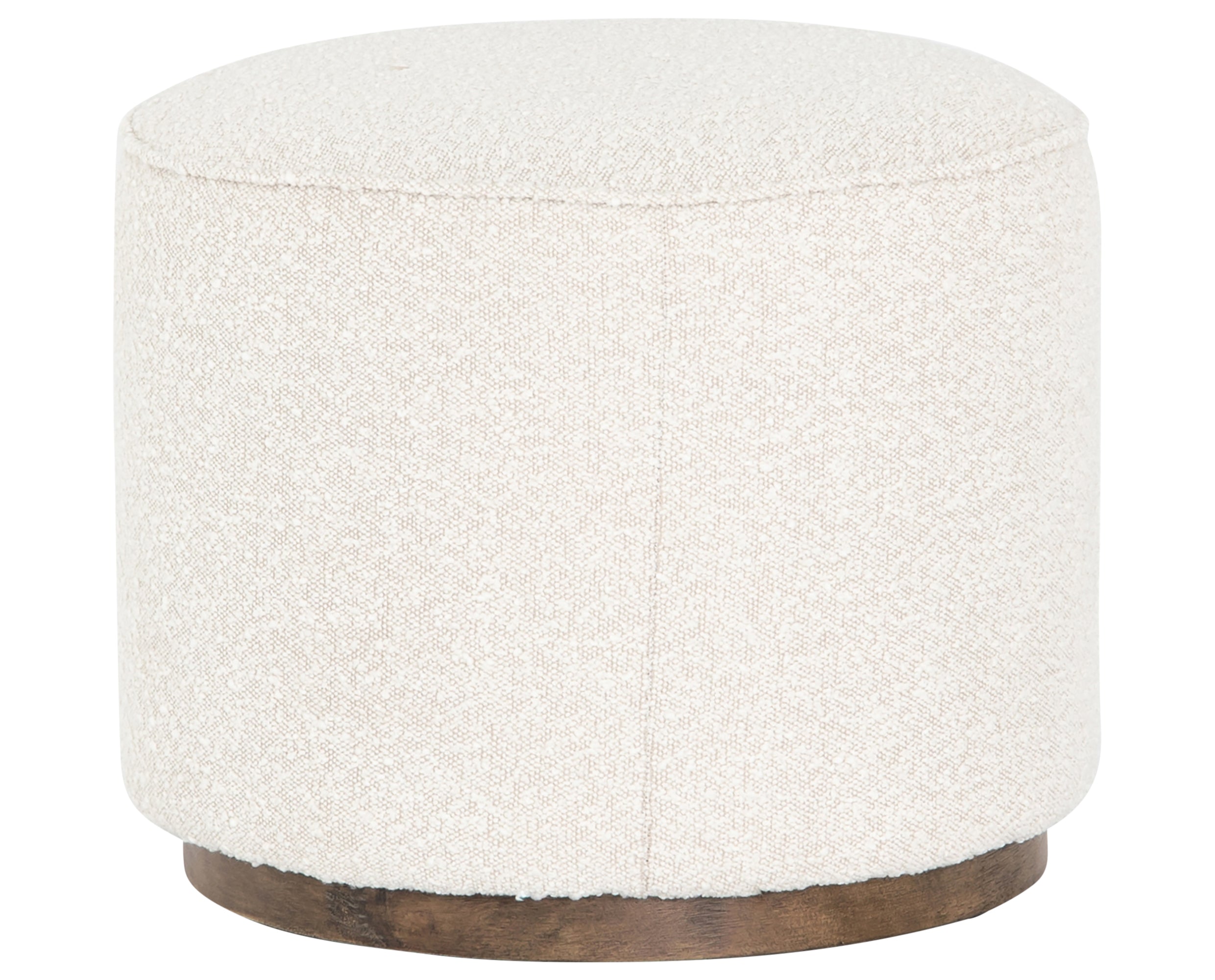 Knoll Natural Fabric &amp; Distressed Natural Parawood | Sinclair Round Ottoman | Valley Ridge Furniture