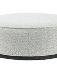 Knoll Domino Fabric with Brushed Ebony Parawood | Sinclair Large Round Ottoman | Valley Ridge Furniture