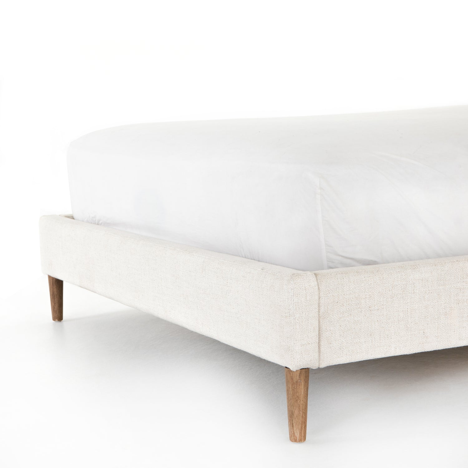 Dover Crescent Fabric with Distressed Natural Parawood (Queen Size) | Potter Bed | Valley Ridge Furniture