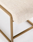 Thames Cream Fabric with Polished Brass Stainless Steel | Sled Bench | Valley Ridge Furniture
