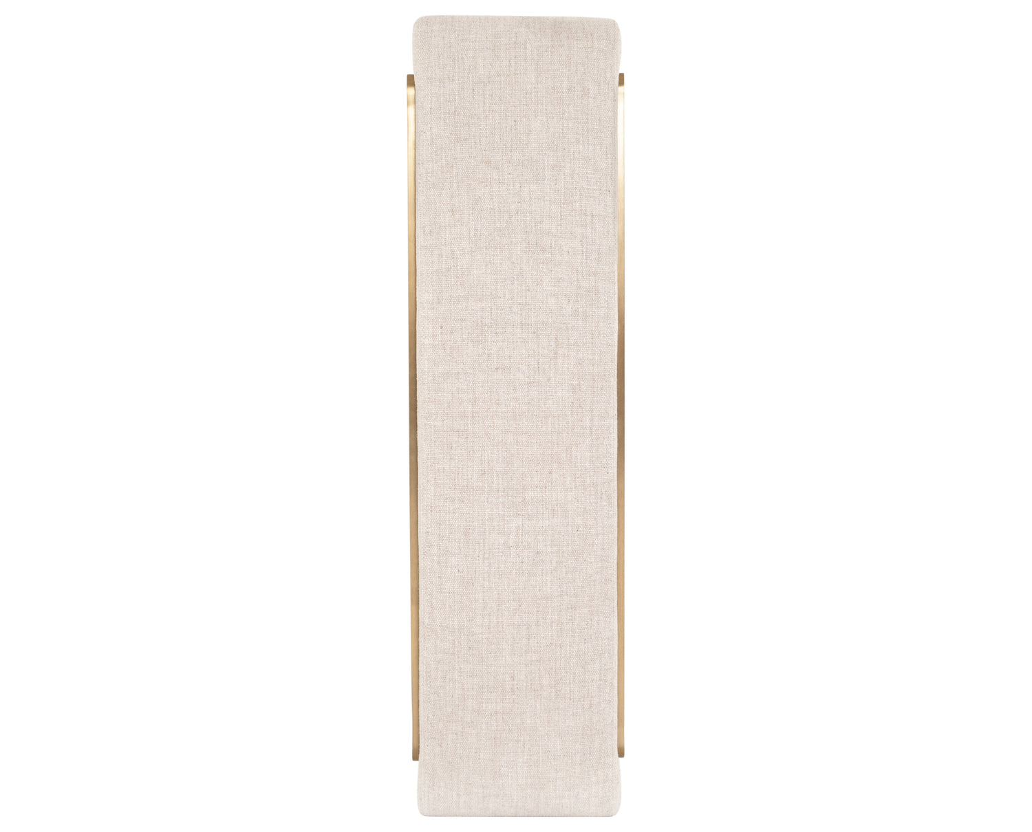 Thames Cream Fabric with Polished Brass Stainless Steel | Sled Bench | Valley Ridge Furniture