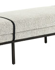 Knoll Domino Fabric & Gunmetal Iron with Umber Black Leather | Harris Accent Bench | Valley Ridge Furniture