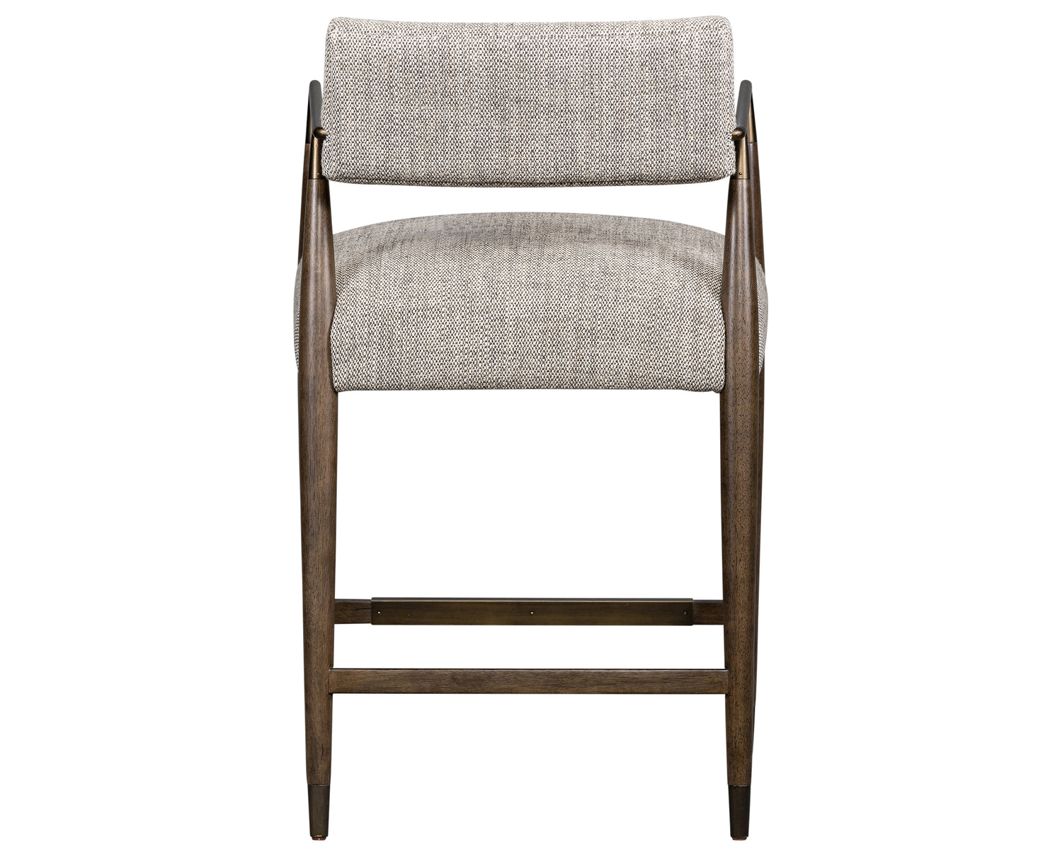 Thames Coal Fabric and Sierra Brown Parawood with Aged Bronze Iron (Counter Height) | Waldon Bar/Counter Stool | Valley Ridge Furniture