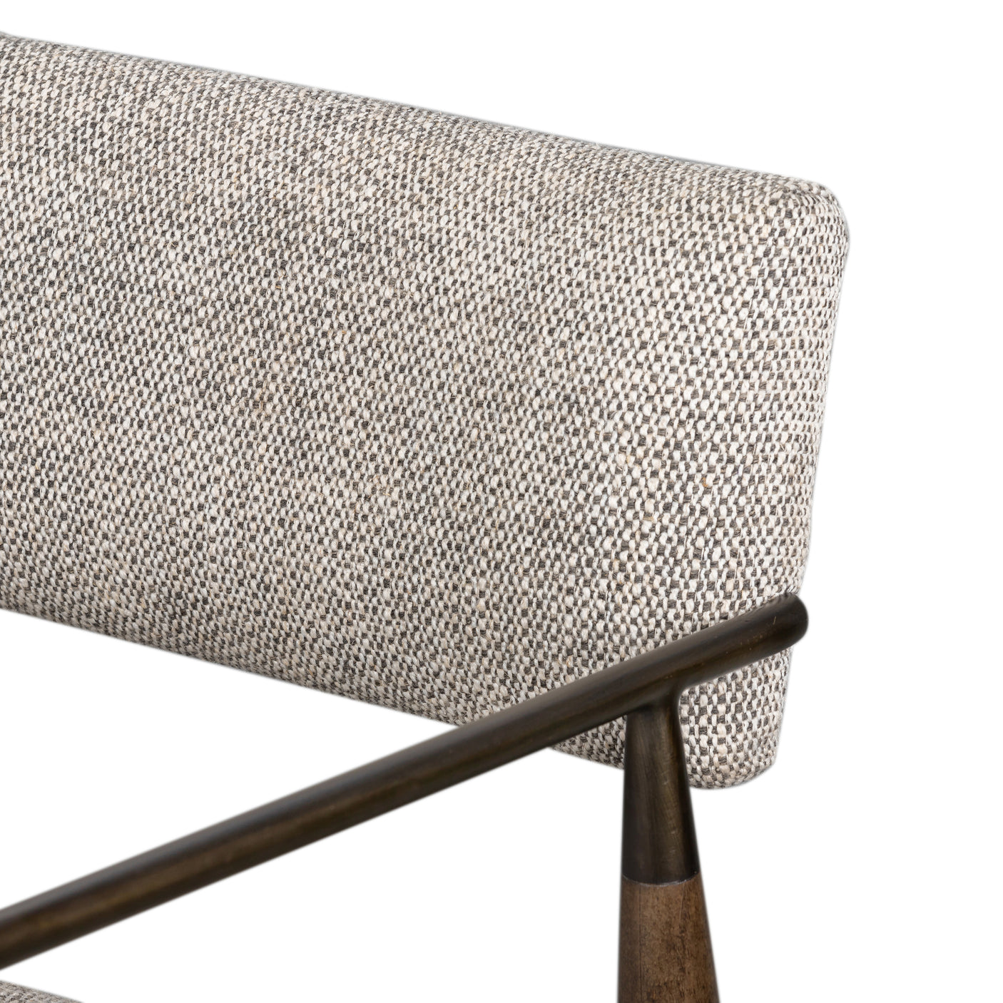 Thames Coal Fabric and Sierra Brown Parawood with Aged Bronze Iron (Counter Height) | Waldon Bar/Counter Stool | Valley Ridge Furniture