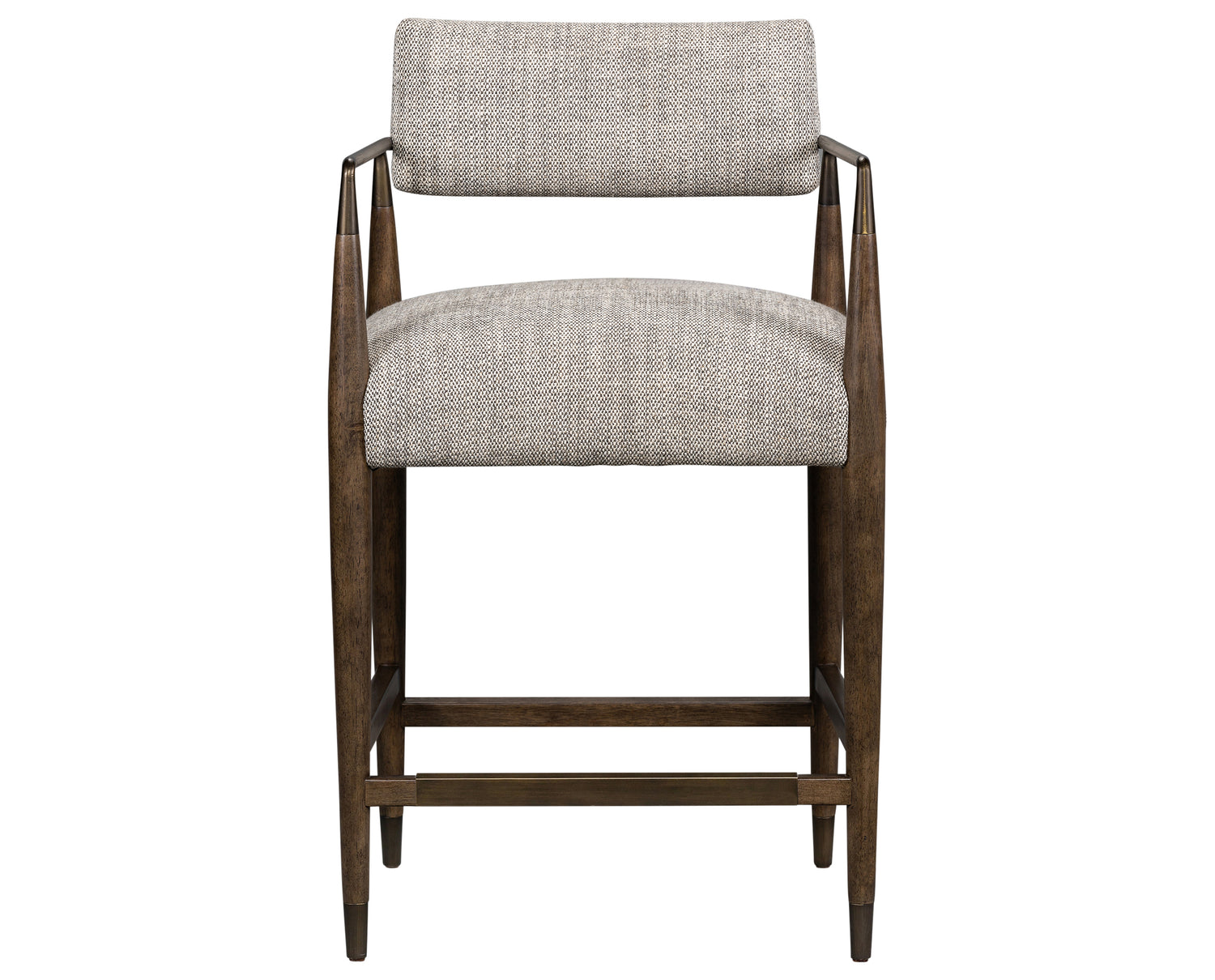 Thames Coal Fabric and Sierra Brown Parawood with Aged Bronze Iron (Counter Height) | Waldon Bar/Counter Stool | Valley Ridge Furniture