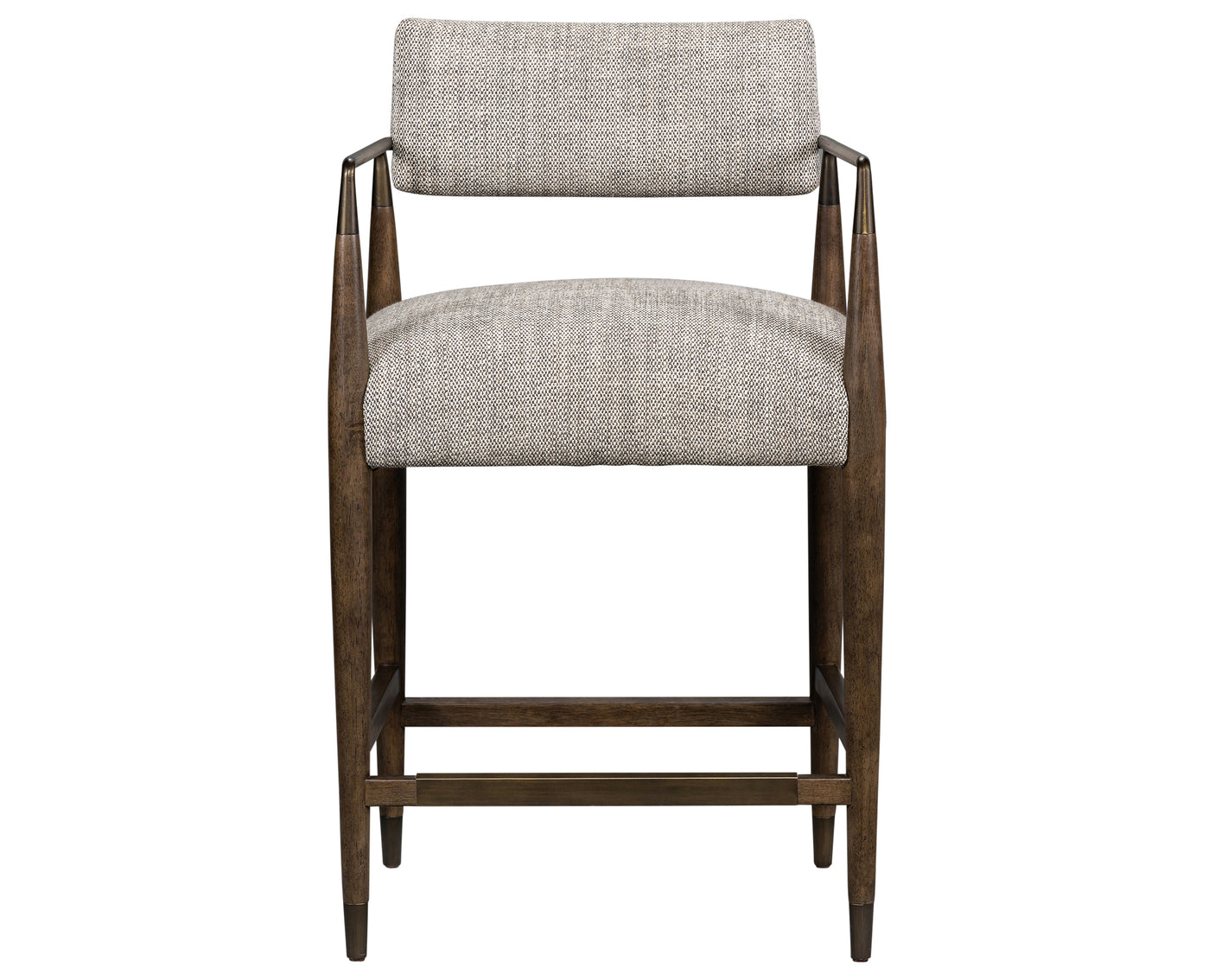 Thames Coal Fabric and Sierra Brown Parawood with Aged Bronze Iron (Counter Height) | Waldon Bar/Counter Stool | Valley Ridge Furniture