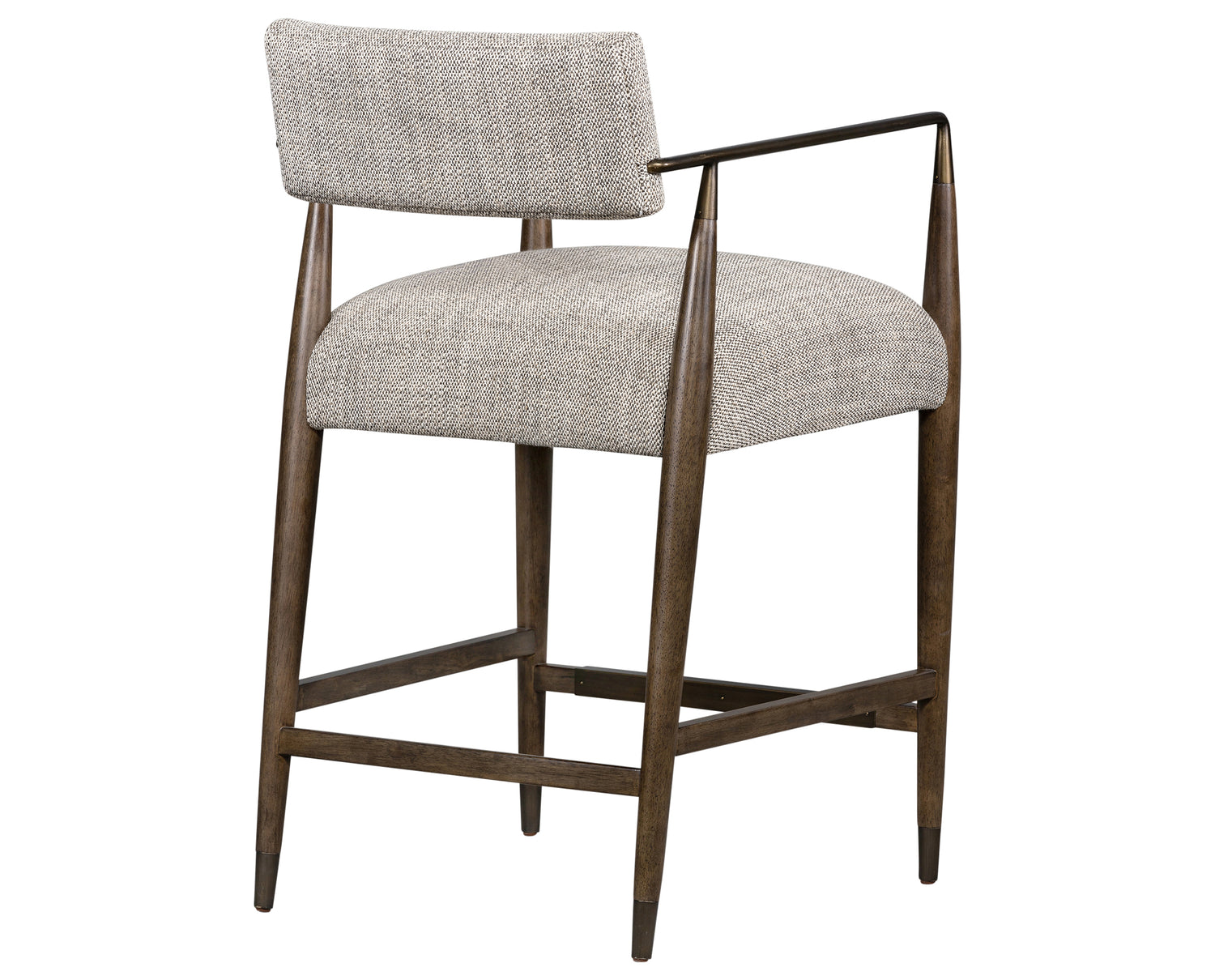 Thames Coal Fabric and Sierra Brown Parawood with Aged Bronze Iron (Counter Height) | Waldon Bar/Counter Stool | Valley Ridge Furniture