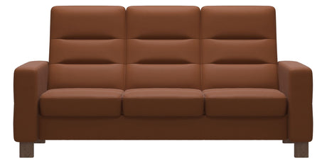 Paloma Leather New Cognac & Walnut Base | Stressless Wave 3-Seater High Back Sofa | Valley Ridge Furniture