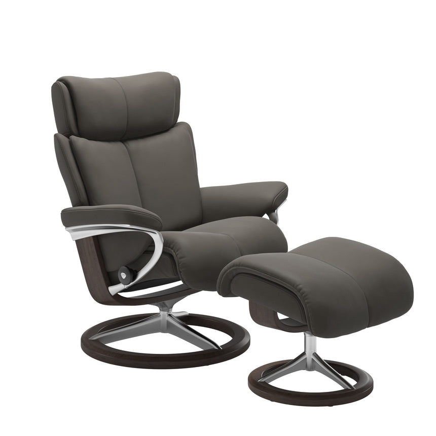 Magic Recliner - Signature Base - Paloma Metal Grey - Wenge Wood