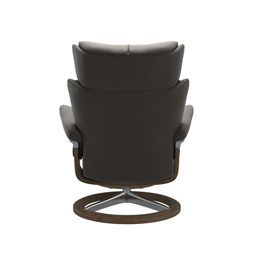 Magic Recliner - Signature Base - Paloma Metal Grey - Smoked Oak Wood