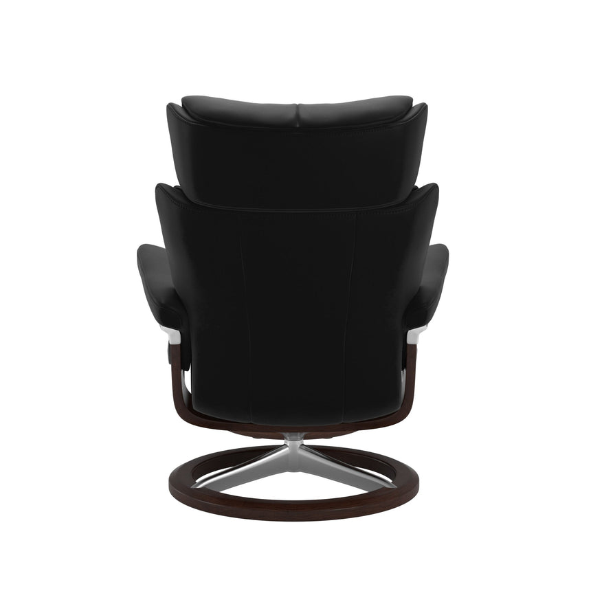 Magic Recliner - Signature Base - Paloma Black - Brown Wood