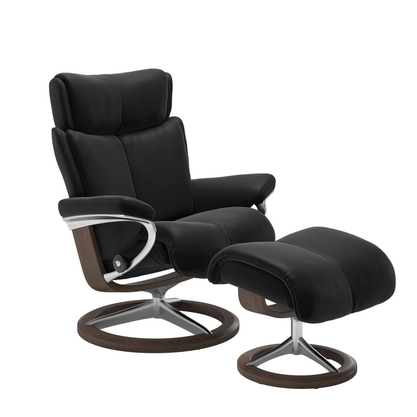 Magic Recliner - Signature Base - Paloma Black - Walnut Wood