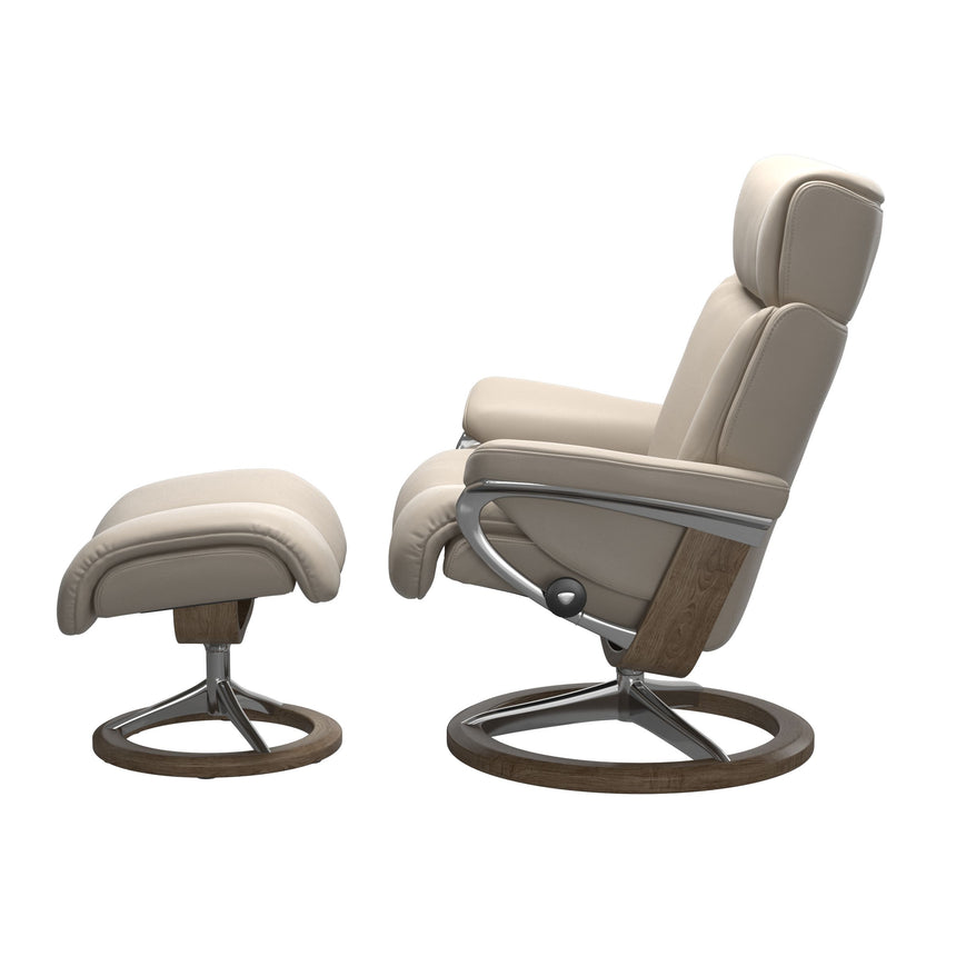 Magic Recliner - Signature Base - Paloma Fog - Smoked Oak Wood