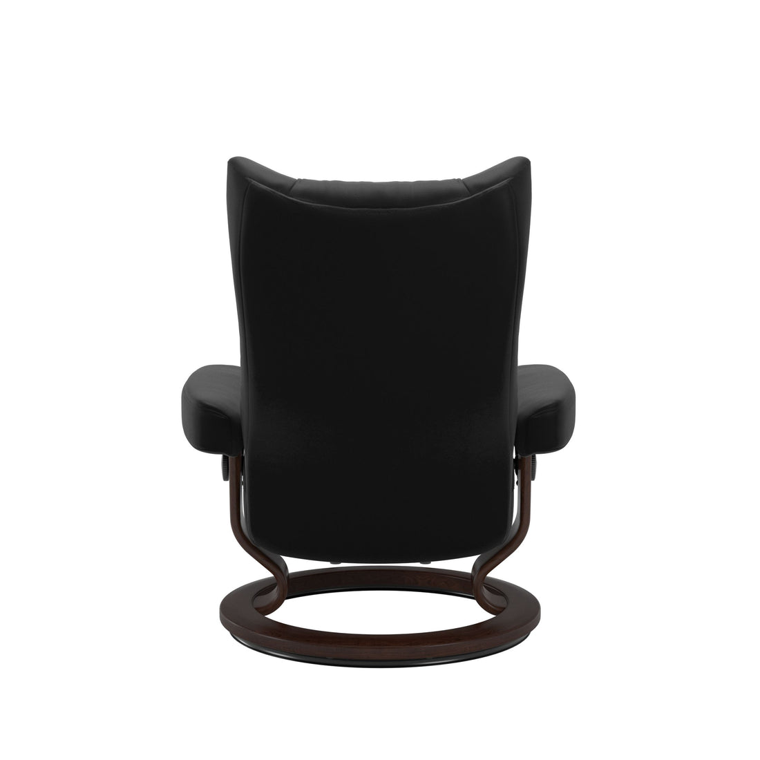 Stressless Wing Recliner Classic Base in Paloma Black, Brown, back view