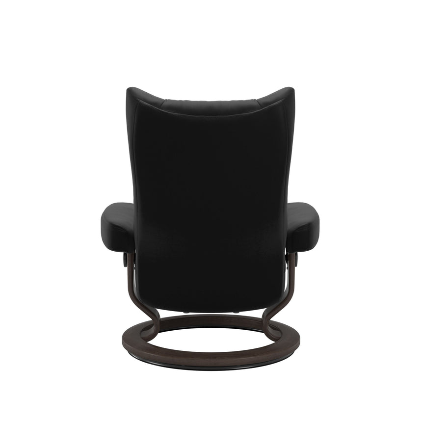Wing Recliner - Classic Base - Paloma Black - Wenge Wood