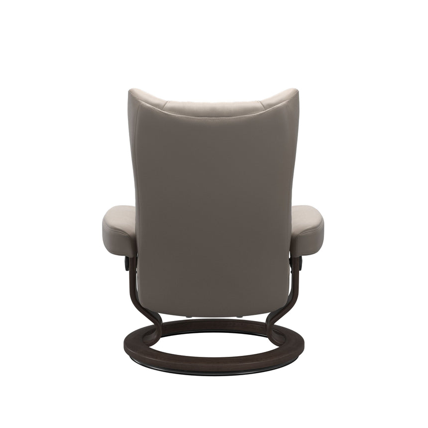 Wing Recliner - Classic Base - Paloma Dark Mushroom - Wenge Wood