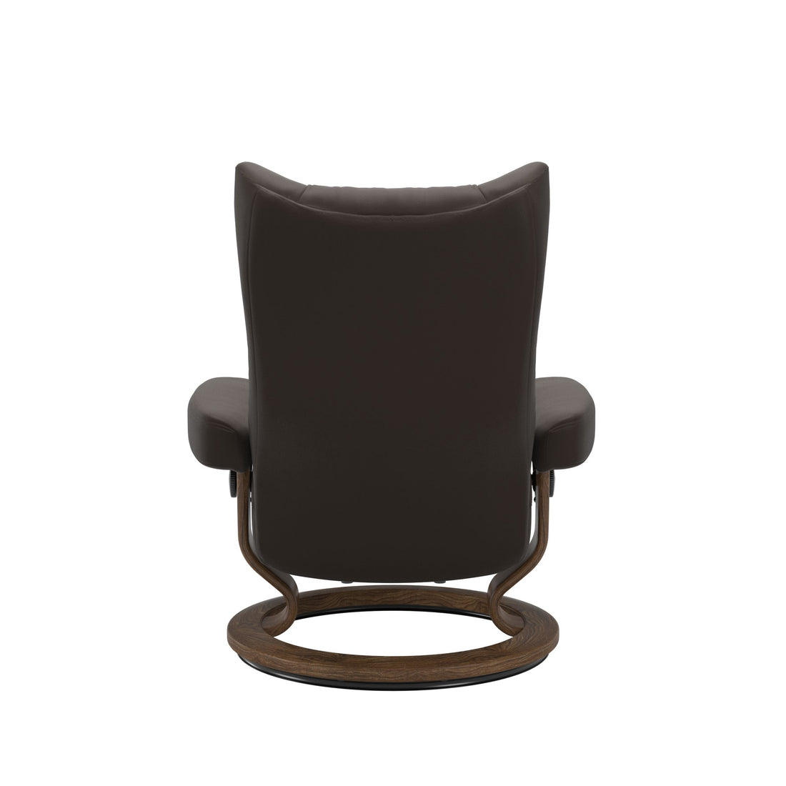 Stressless Wing Recliner Classic Base in Paloma Chestnut, Teak, back view