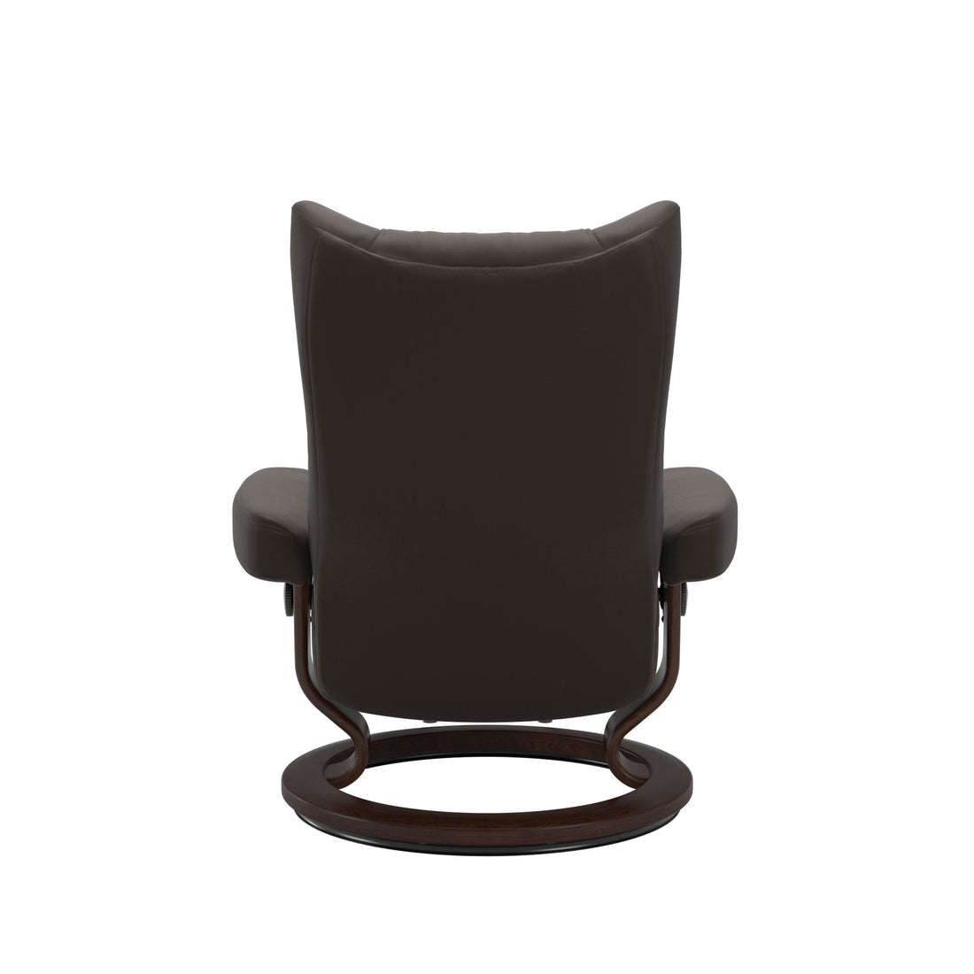 Stressless Wing Recliner Classic Base in Paloma Chestnut, Brown, back view
