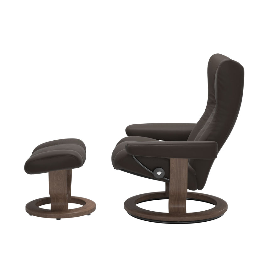 Wing Recliner - Classic Base - Paloma Chestnut - Walnut Wood